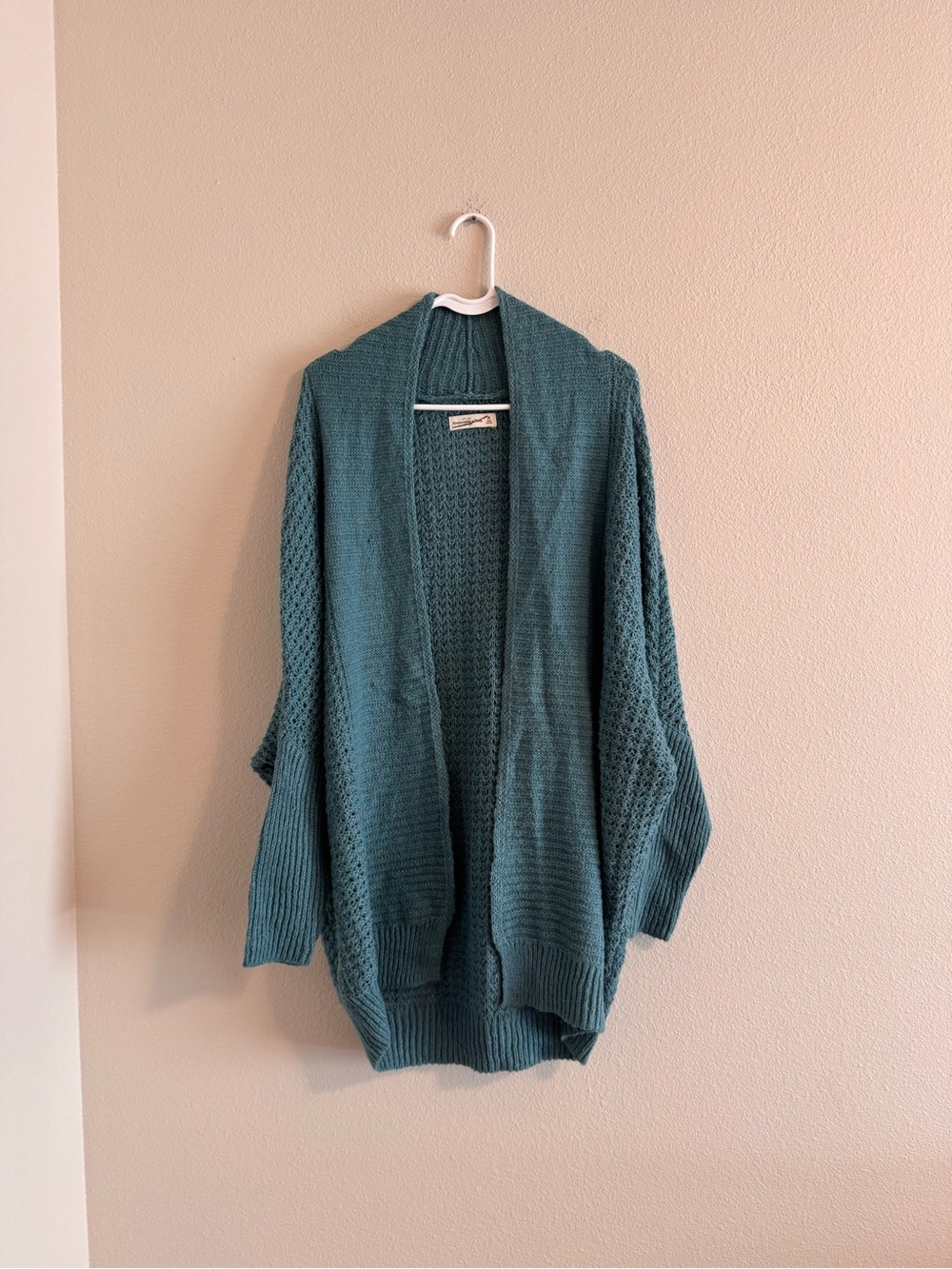 Abercrombie & Fitch Teal Open Front Knit Cardigan